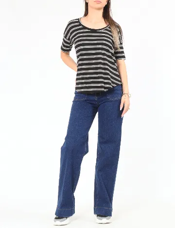 Tricou Pull&Bear, alb/negru