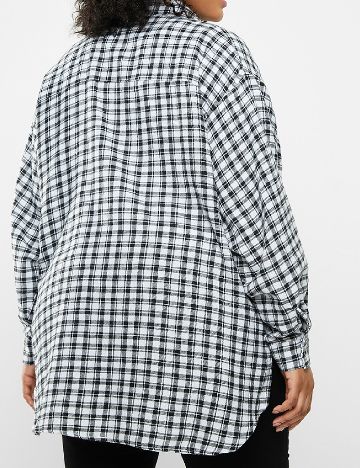Camasa Oversize Missguided, alb/negru