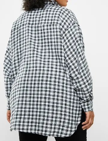 Camasa Oversize Missguided, alb/negru