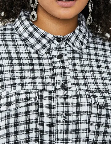 Camasa Oversize Missguided, alb/negru