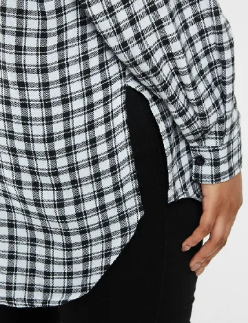 Camasa Oversize Missguided, alb/negru