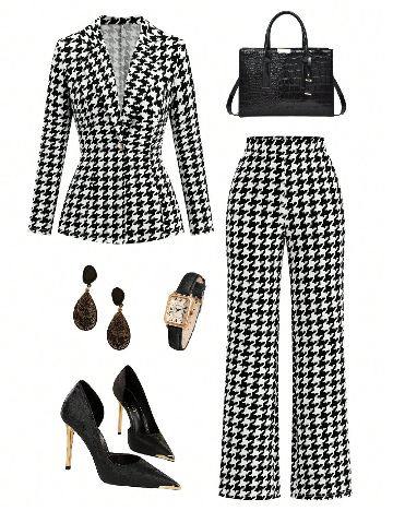 Compleu SHEIN, alb/negru