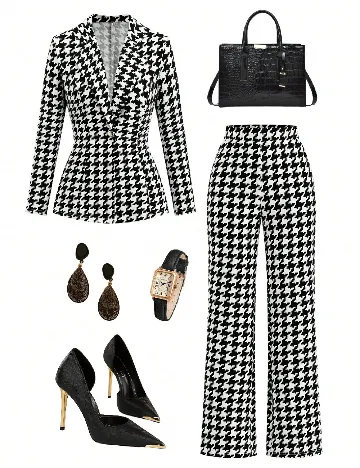 Compleu SHEIN, alb/negru