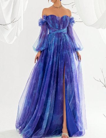 Rochie lunga SHEIN, albastru/mov