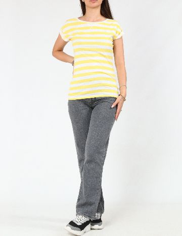 Tricou Zara, alb/galben