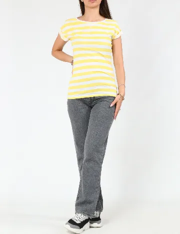 Tricou Zara, alb/galben