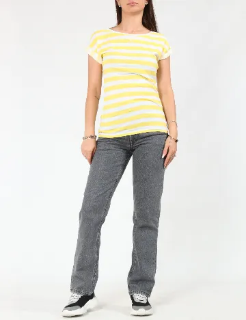Tricou Zara, alb/galben