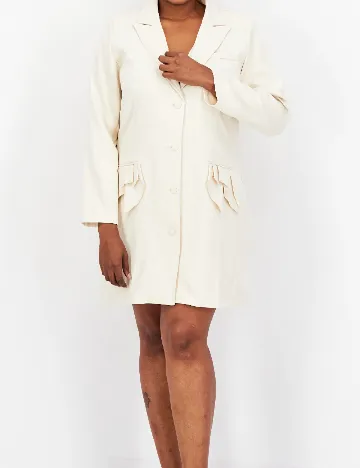 Rochie scurta Saint Genies Plus Size, crem