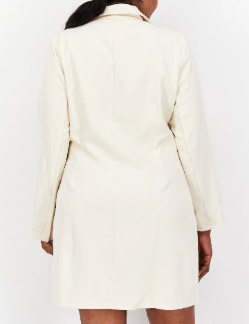 Rochie scurta Saint Genies Plus Size, crem