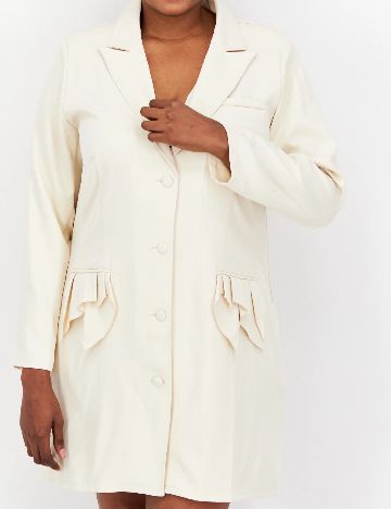 Rochie scurta Saint Genies Plus Size, crem
