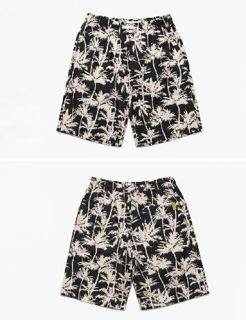 Pantaloni scurti Zara, crem/negru