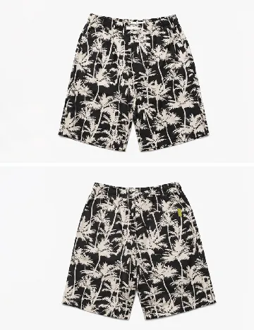 Pantaloni scurti Zara, crem/negru