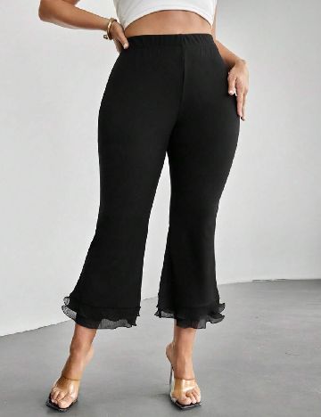 Pantaloni trei sferturi SHEIN CURVE, negru