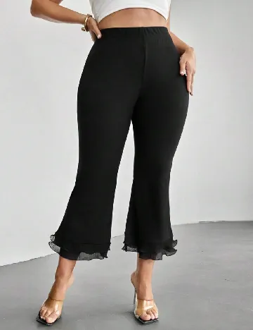 Pantaloni trei sferturi SHEIN CURVE, negru