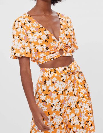 Top Bershka, portocaliu