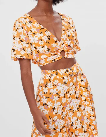 Top Bershka, portocaliu