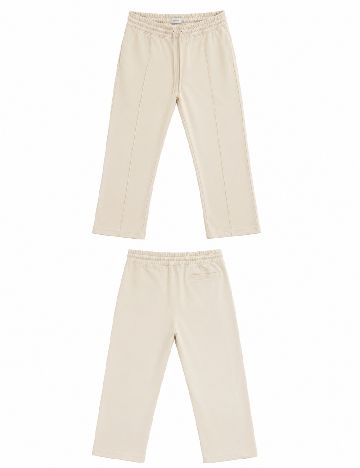 Pantaloni Topman, crem