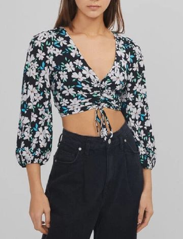 Top Bershka, floral print