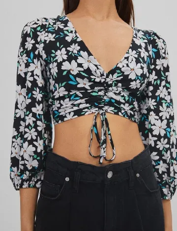 Top Bershka, floral print