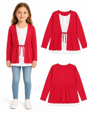 Bluza Zara, rosu/alb