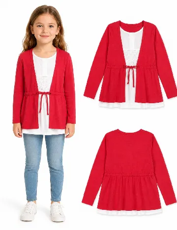 Bluza Zara, rosu/alb