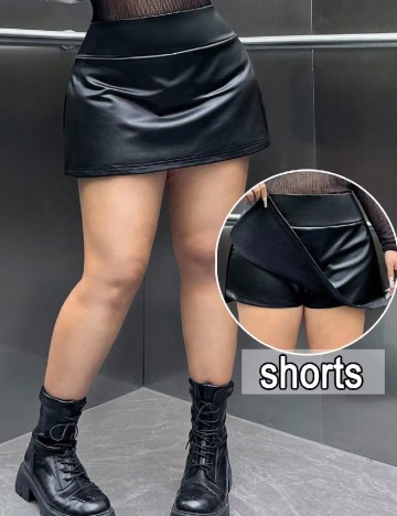 Fusta pantalon SHEIN CURVE, negru