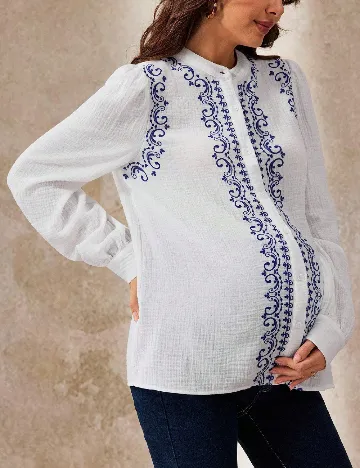 Bluza SHEIN Maternity, alb