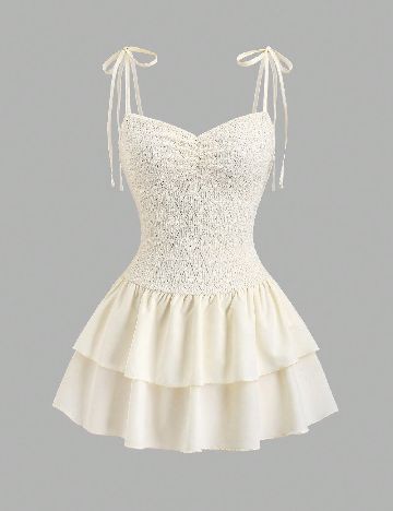 Rochie scurta SHEIN, crem