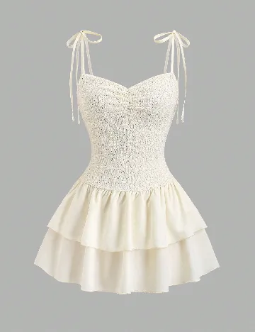 Rochie scurta SHEIN, crem