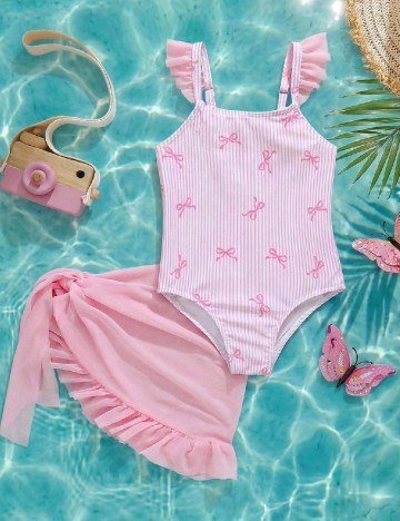 Costum de baie Shein Kids, roz