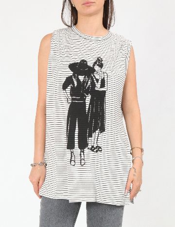 Maiou Pull&Bear, alb/negru