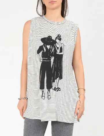 Maiou Pull&Bear, alb/negru