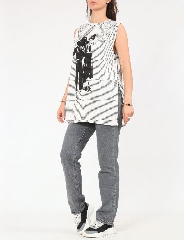 Maiou Pull&Bear, alb/negru