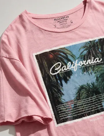 Tricou Oversize Pull&Bear, roz