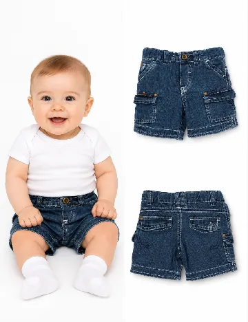 Pantaloni scurti Zara, bleumarin