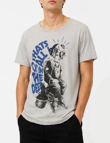 Tricou Pull&Bear, gri