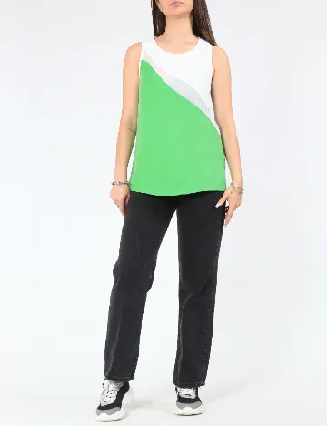 Bluza Zara, alb/verde