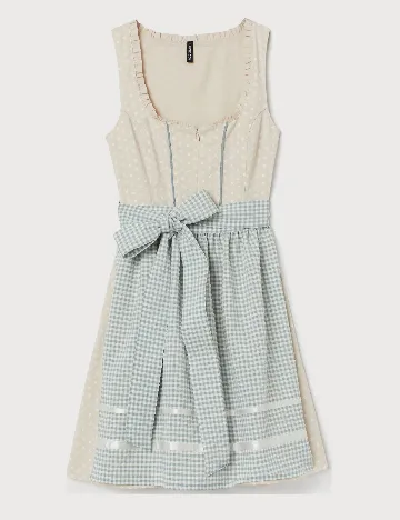 Rochie scurta H&M, crem/verde