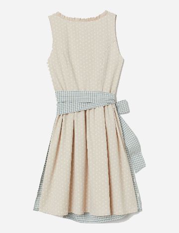 Rochie scurta H&M, crem/verde