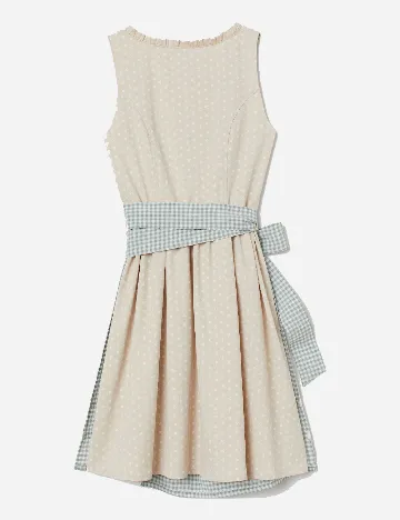 Rochie scurta H&M, crem/verde