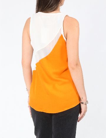 Bluza Zara, alb/portocaliu