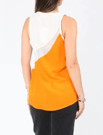 Bluza Zara, alb/portocaliu