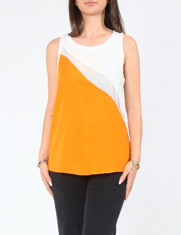 Bluza Zara, alb/portocaliu