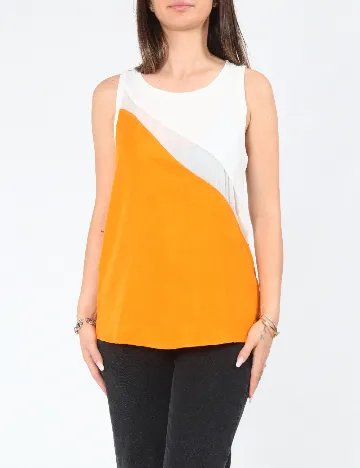 Bluza Zara, alb/portocaliu