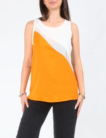 Bluza Zara, alb/portocaliu
