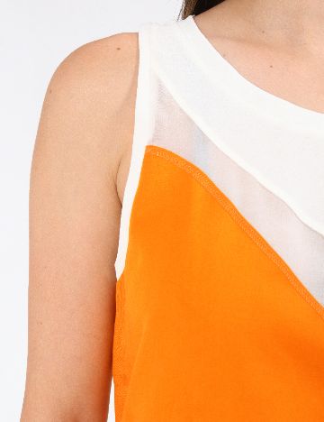 Bluza Zara, alb/portocaliu