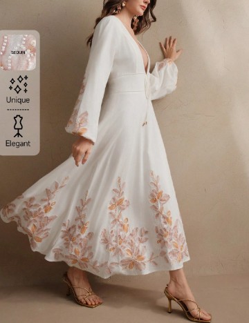 Rochie lunga Anewsta, alb