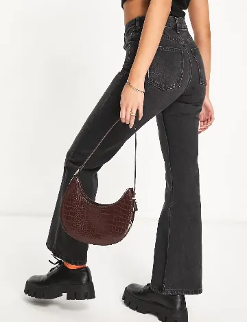 Blugi Top Shop, gri inchis