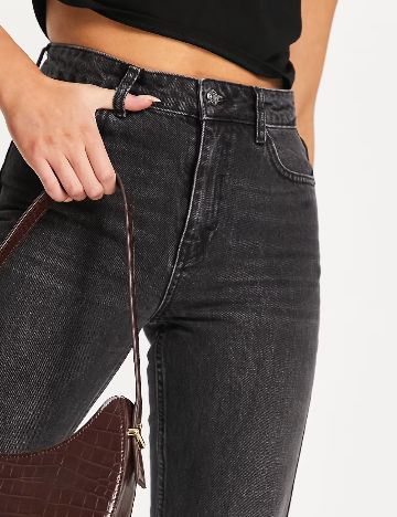 Blugi Top Shop, gri inchis