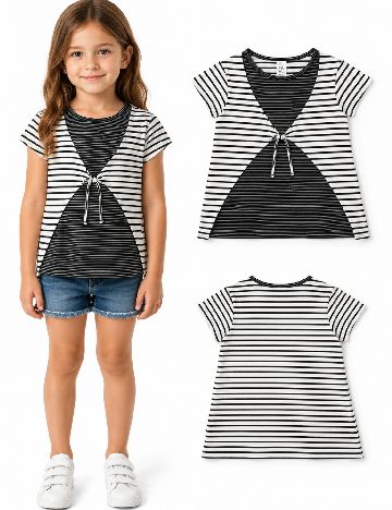Tricou Zara, negru/alb